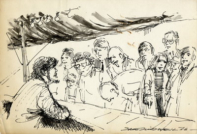 202884 Afbeelding van de kunstmarkt op het Janskerkhof te Utrecht.